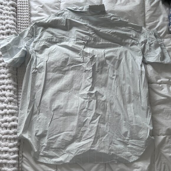 Aritzia Women's Wilfred Free Striped Short Sleeve Button Down Shirt - Picture 2 of 6